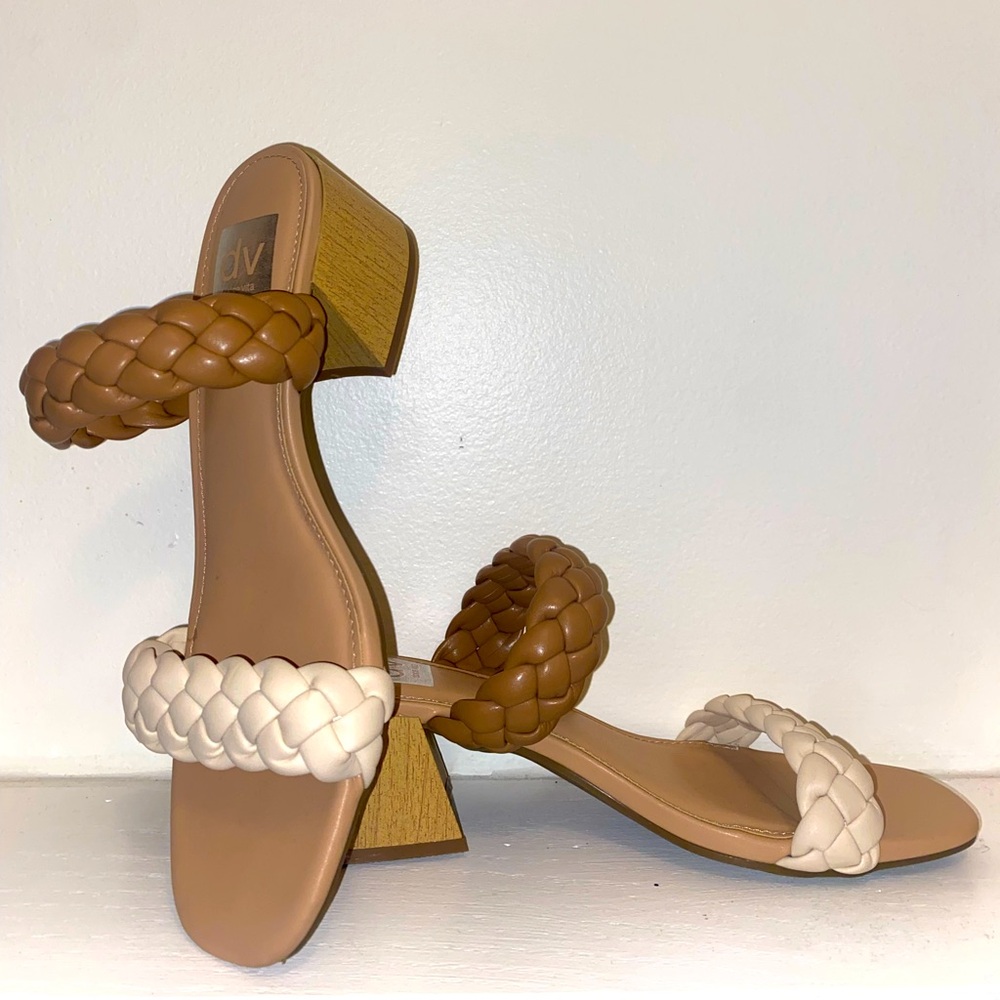 BRAND NEW dolce vita multi neutral braid sandal with block heel